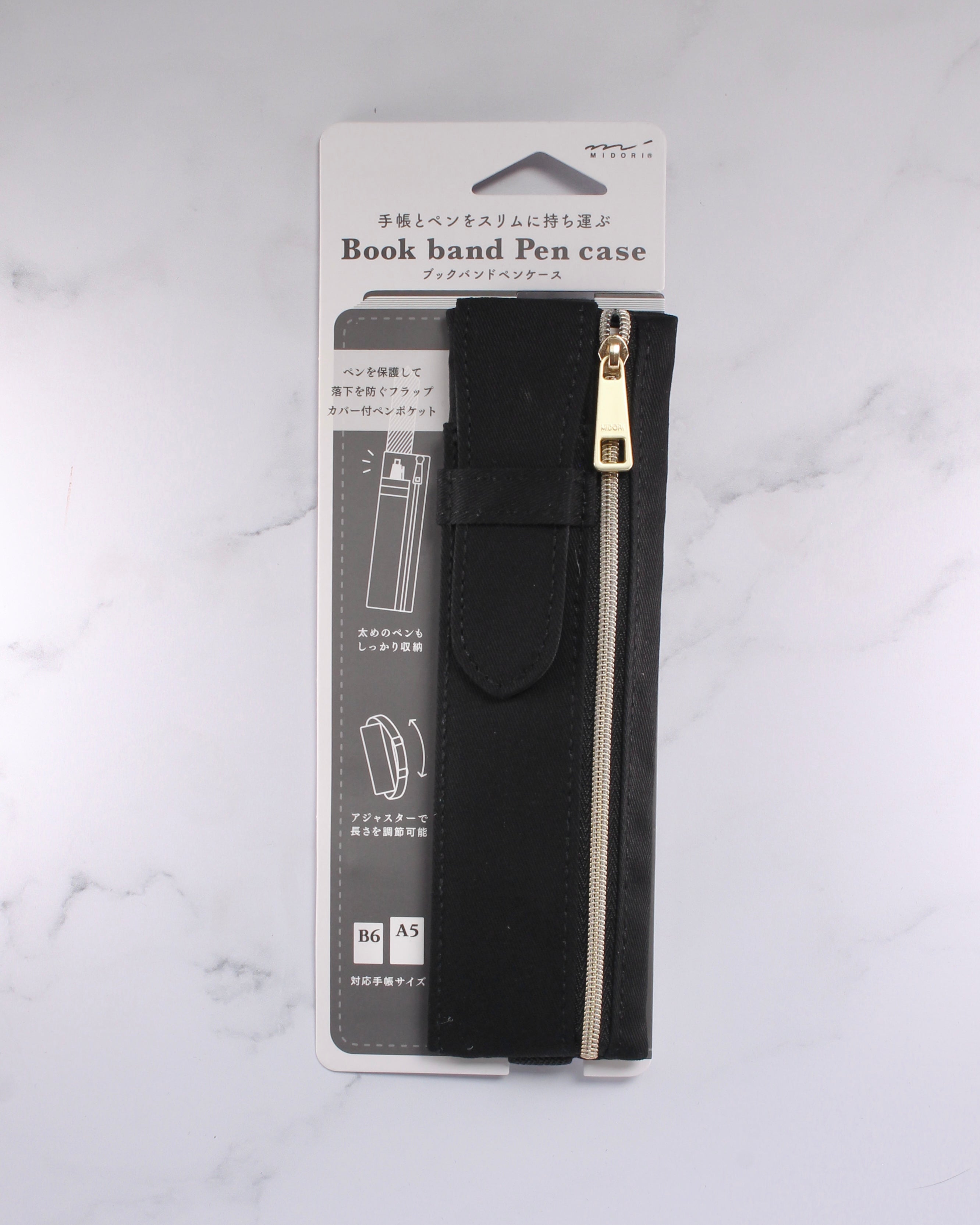 Estuche Midori para lápices con banda para libreta  B6 - A5