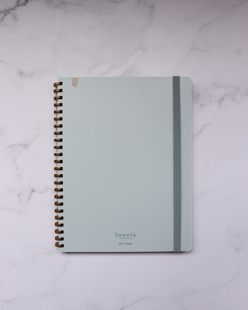 Cuaderno Kokuyo Soft Ring Soooofa A5, con aro blando color menta