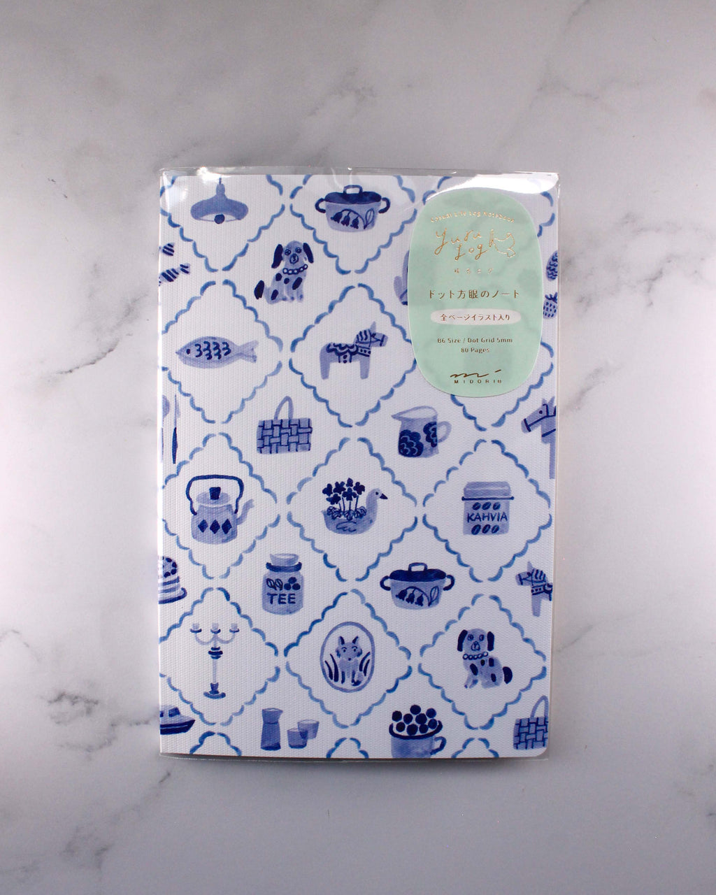 Cuaderno Yuru Log B6 de Midori cerrado, portada Azul Nordico
