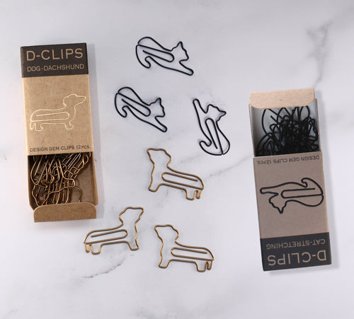 Caja mini de D-Clips de Midori con clips de perro y gato